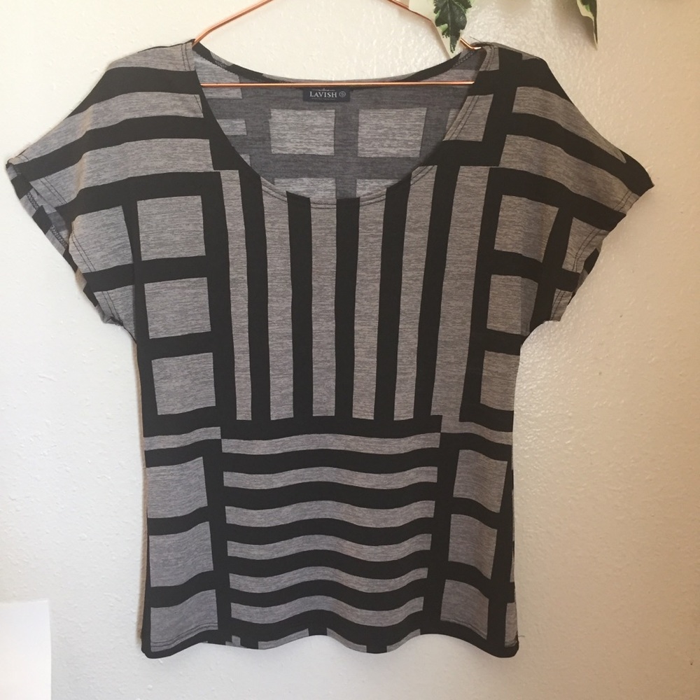 Lavish Gray and Black Striped Shirt S